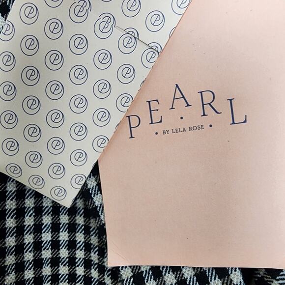 NEW Pearl by Lela Rose Black Checkered Plaid Houndstooth Blazer Jacket - Picture 4 of 11